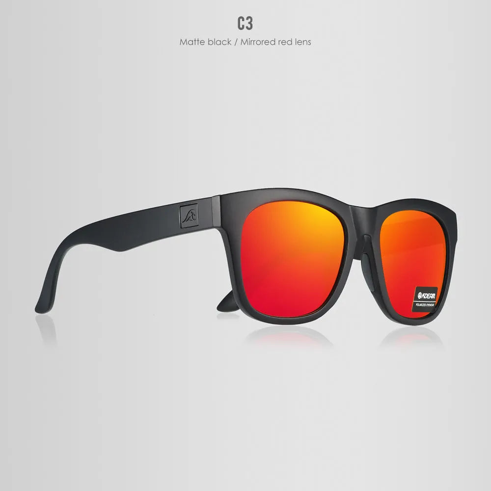 Thickened polarised sunglasses with TAC lenses and PC frame in assorted colours.