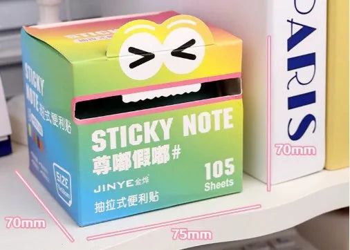 Pearl gradient sticky notes pad with transparent adhesive in one of six colour themes