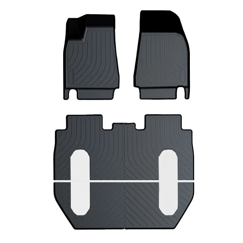 Tesla rubber floor mats with TPE footrest for Model 3, Y, S, and X vehicles