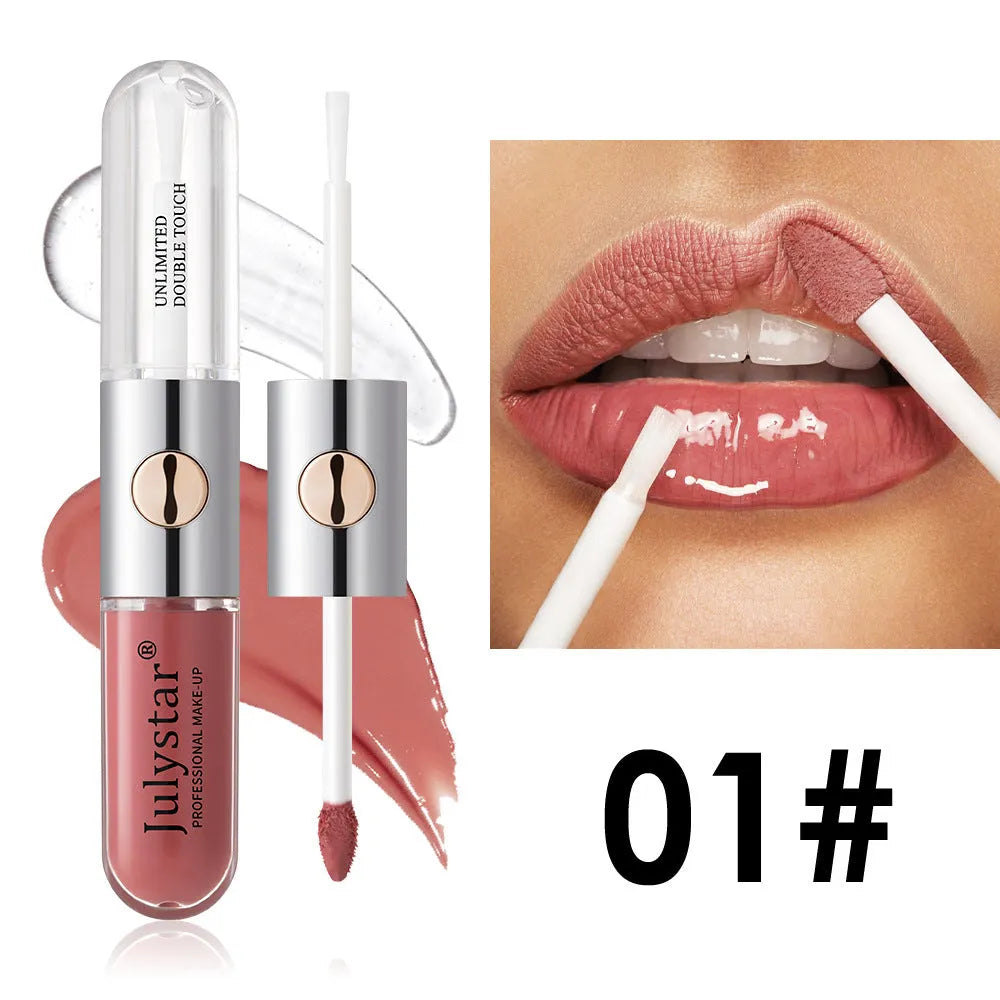 Women's lasting lip gloss tube in 6ml size with colour options 01Style to 09Style
