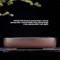Rectangular antique purple clay flower pot with handmade finish
