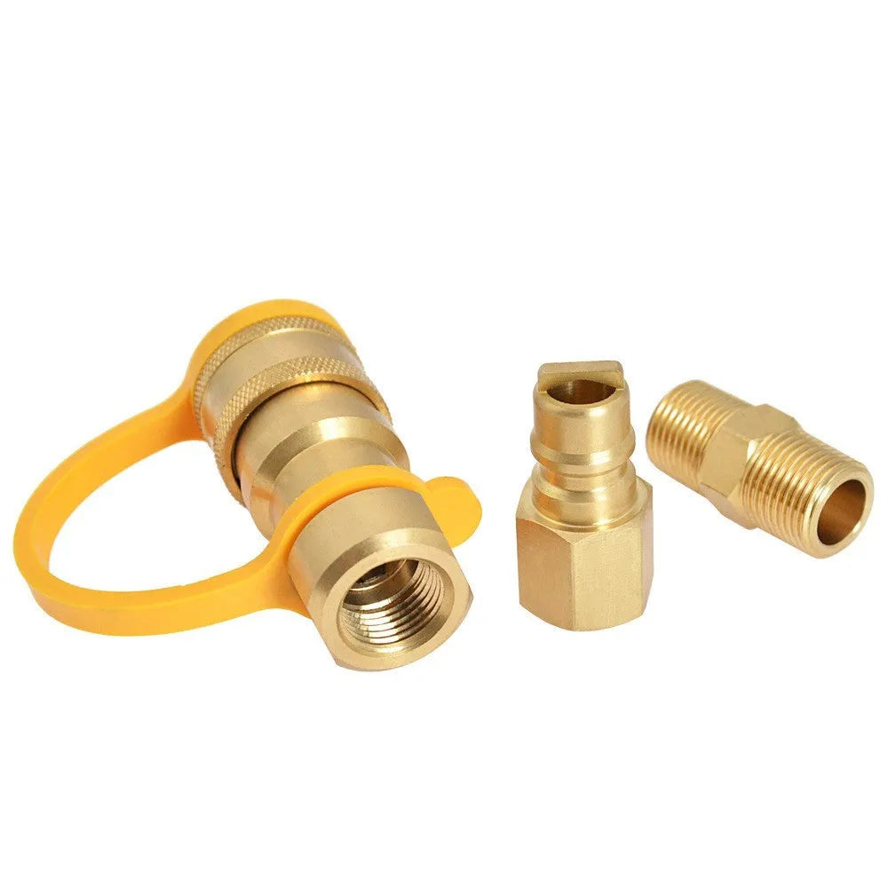 3/8 brass gas propane conversion charging connector with American standard thread, gold colour
