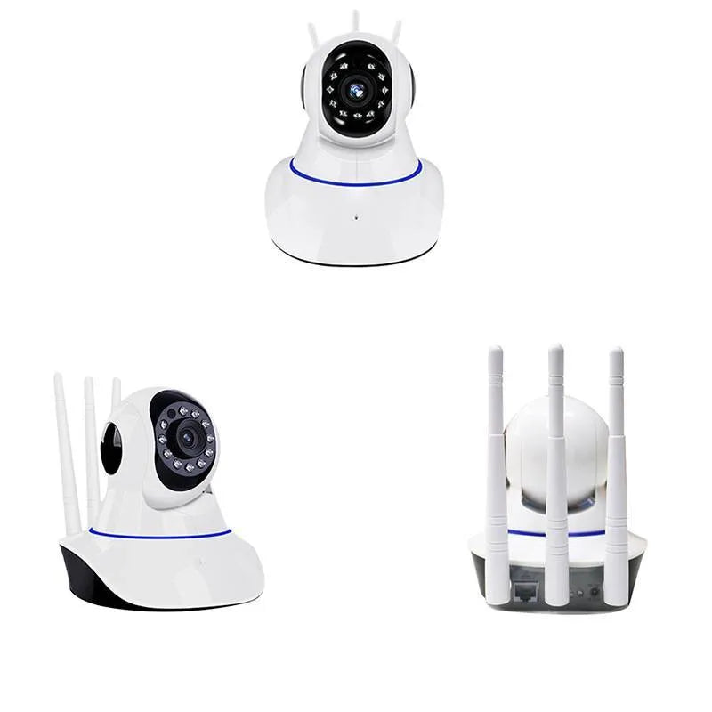 White wireless dome security camera with HD night vision and 3.6mm lens for indoor outdoor use