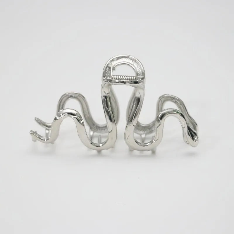Slytherin serpentine metal hair clip barrette 10.5cm length silver gun black electroplated finish
