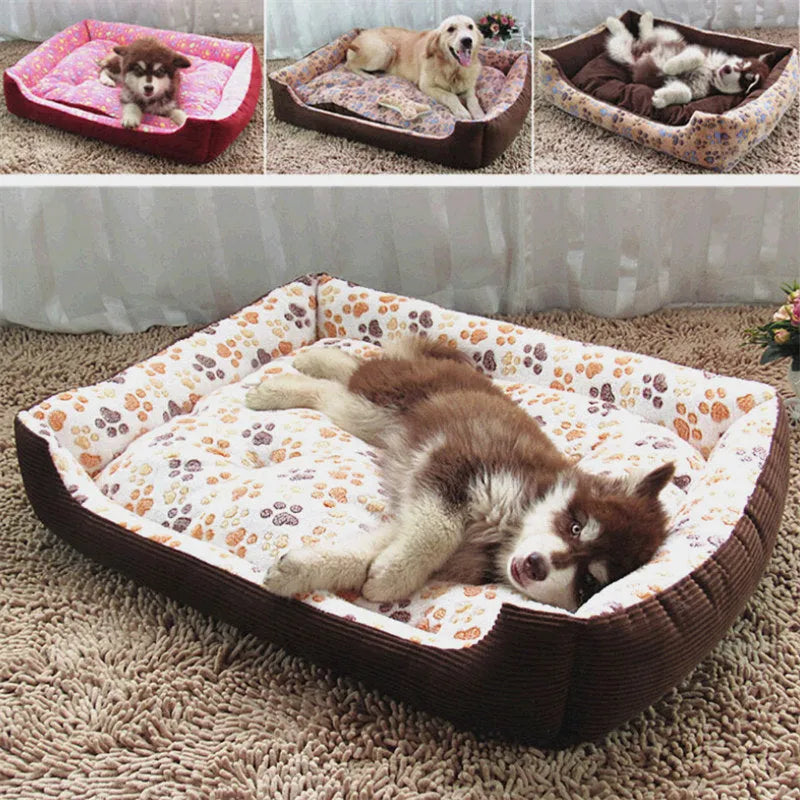 Beige plush bolster dog bed for a small dog, showing raised edges and soft fabric.