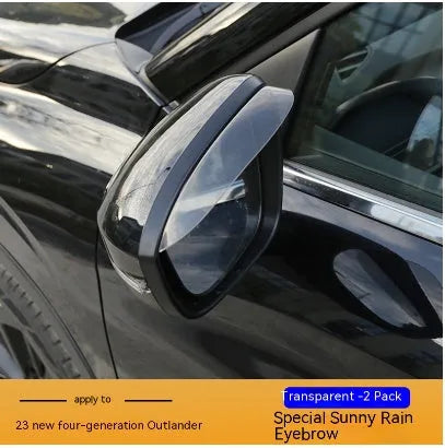 Mitsubishi Outlander window deflector set in engineering plastic with black or translucent options
