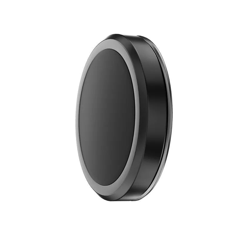Obsidian black magnetic phone holder with centripetal force design and two adhesive discs