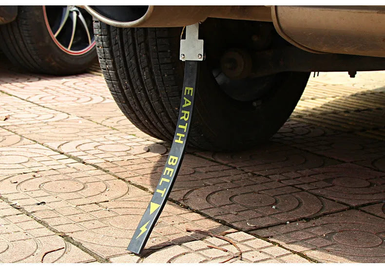 Black car electrostatic grounding chain with rubber housing and copper wire, 370mm length for vehicle static discharge