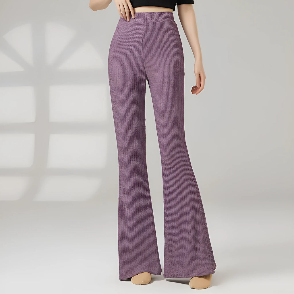 Women's solid colour dance training pants in polyester for sports practice