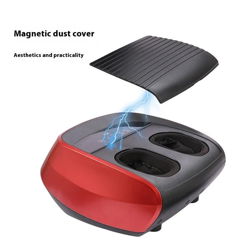 Flip automatic foot massager in black on a floor, showing foot placement area.