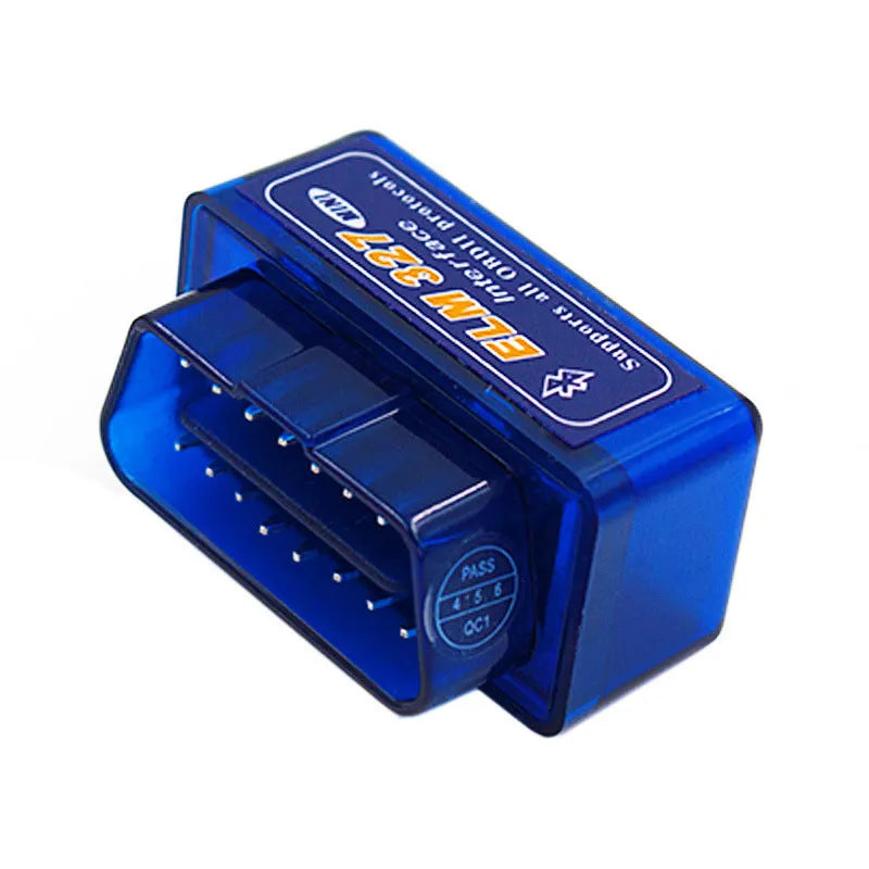 Compact Bluetooth OBD2 diagnostic scanner for vehicle fault code reading and engine monitoring