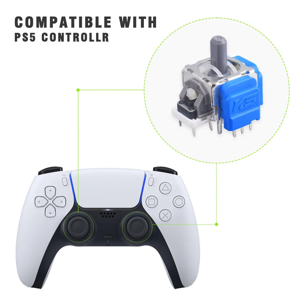 Hall effect electromagnetic joystick replacement module for PS5, Xbox, and Nintendo Switch Pro controller repair.