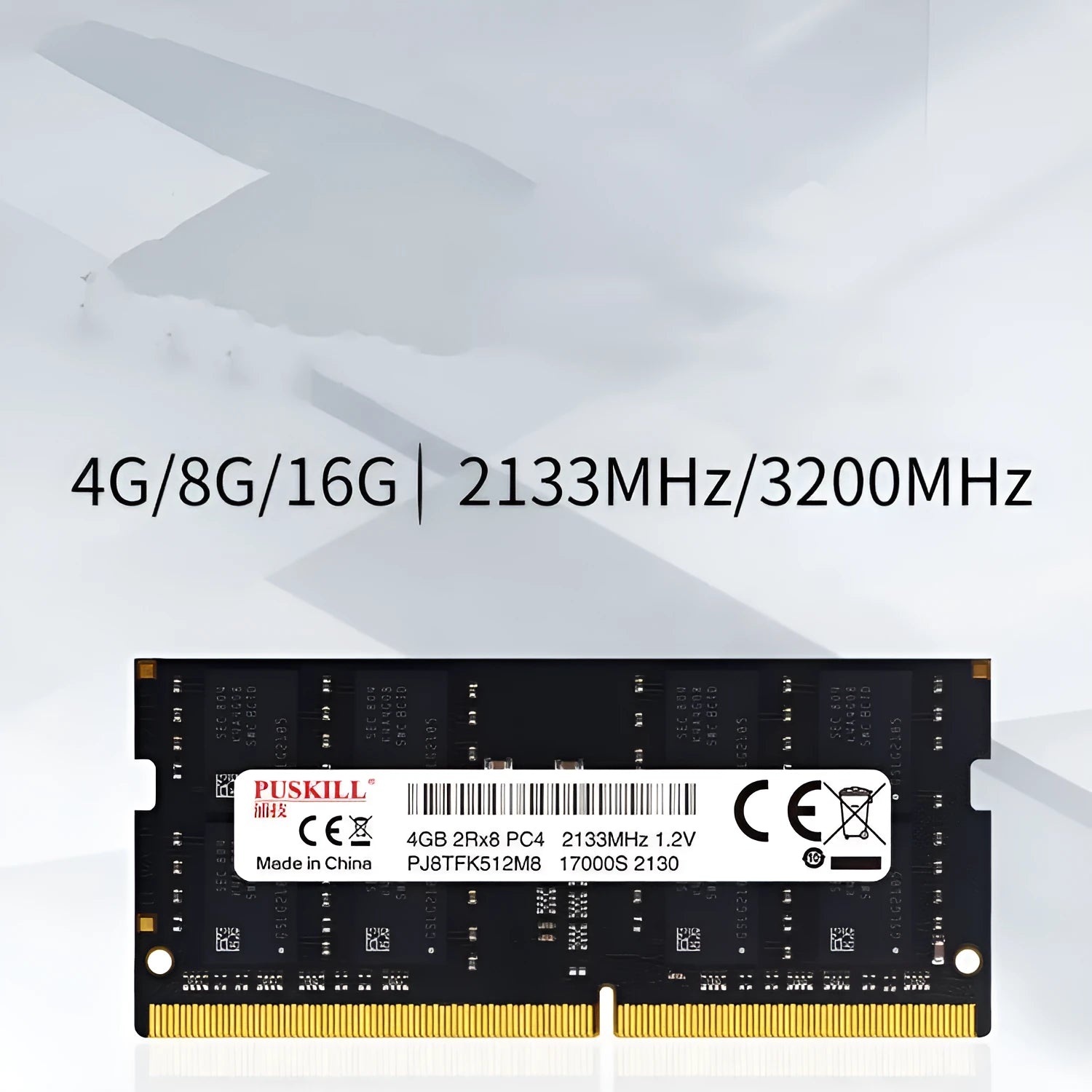 DDR4 SODIMM notebook memory module for laptop RAM upgrades, 260-pin design.