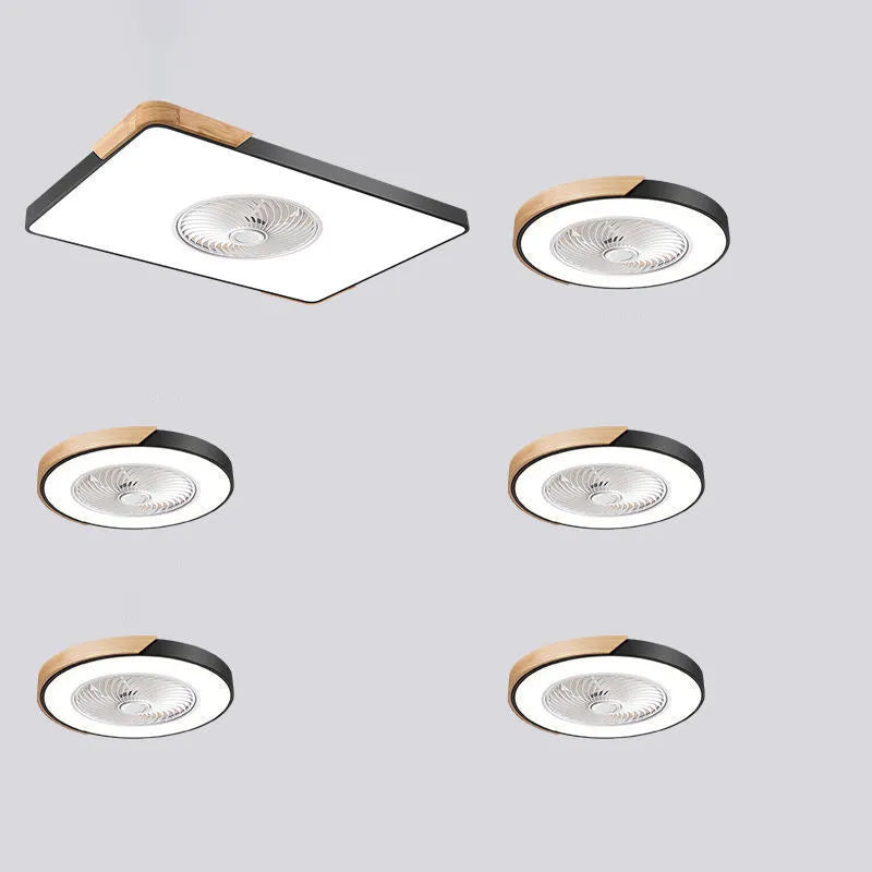 White Nordic ceiling fan lamp with integrated light fixture and remote control