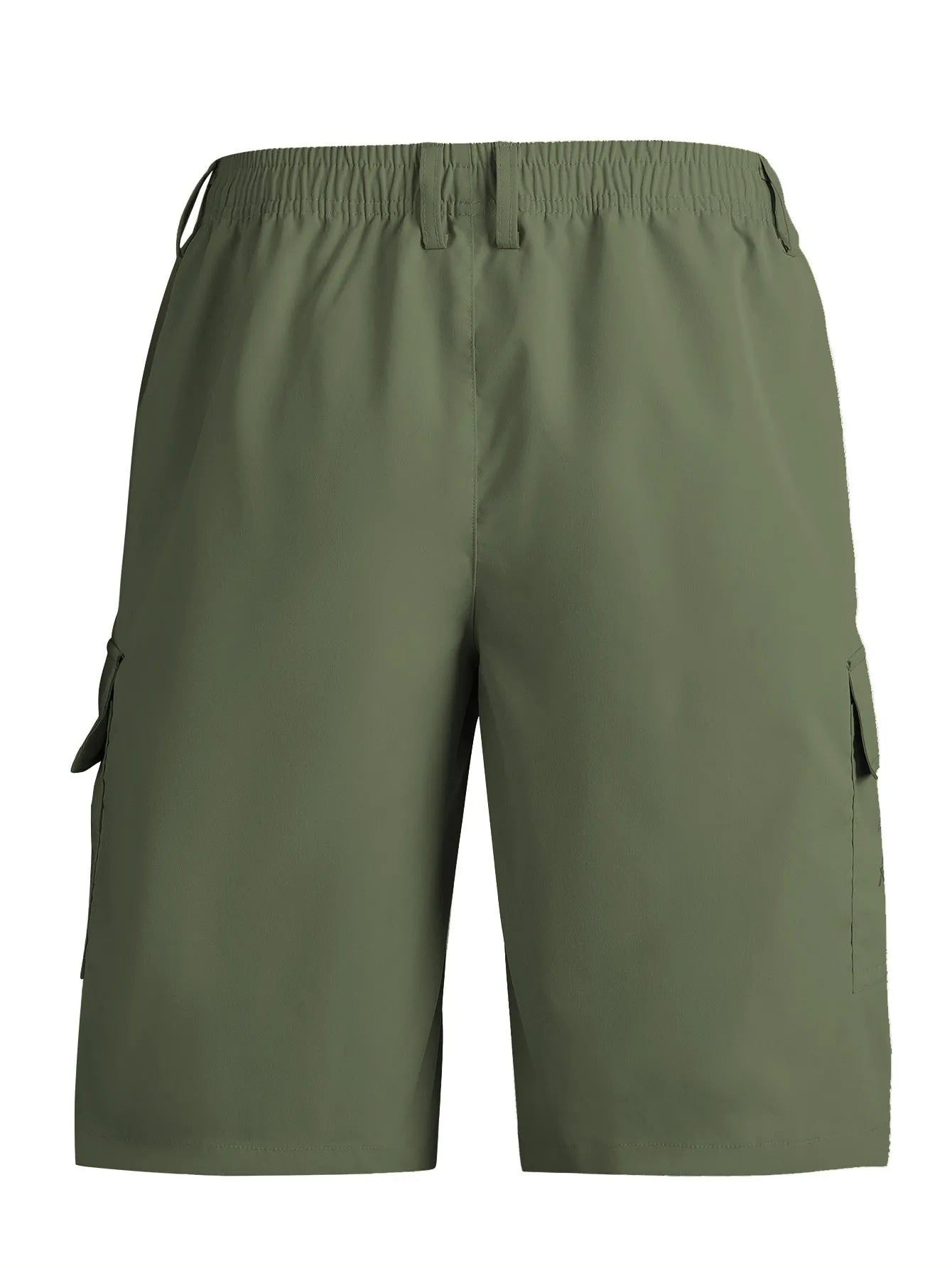 Straight leg sports shorts in loose American casual style available in black, blue, green, or khaki