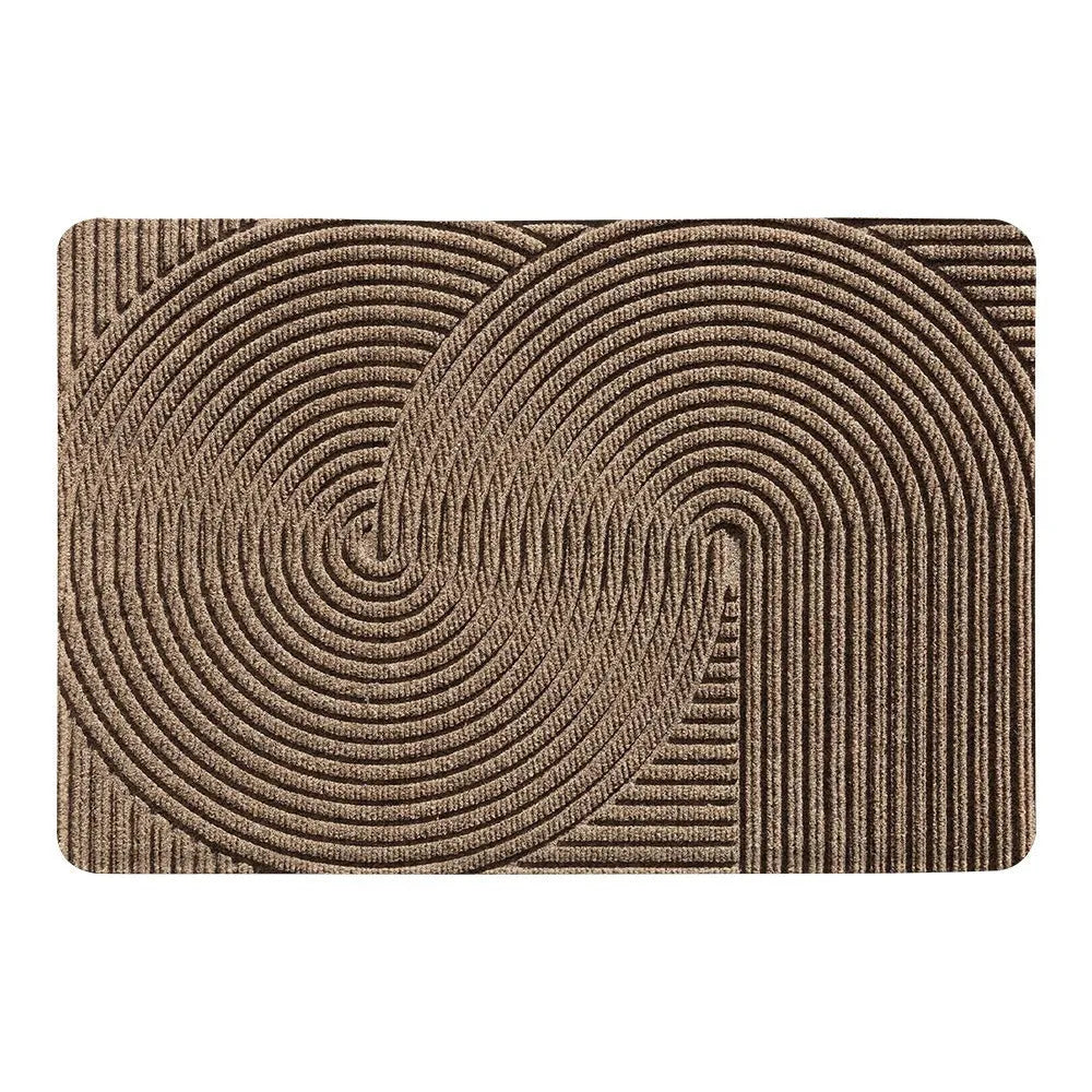 Cartoon alien pattern floor mat in modern simple style with wire ring border, 60x90cm.