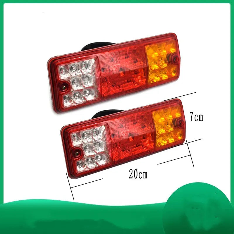 Black semi-closed taillight for electric tricycles with 200x70mm housing