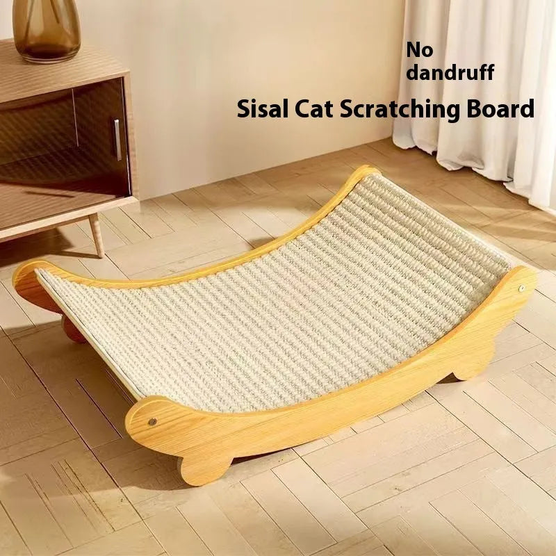 Sisal cat scratch board in natural pastoral style, available in small and large sizes