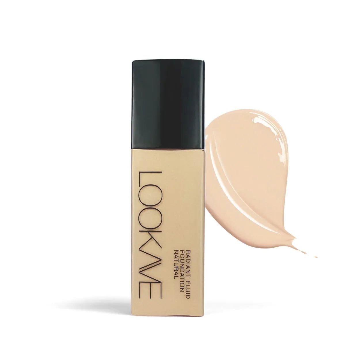 LOOKAVE matte liquid foundation bottle in 21g size showing cream formula