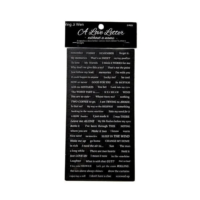 Japanese paper ins English quotation stickers in four colours measuring 90 by 175 millimetres