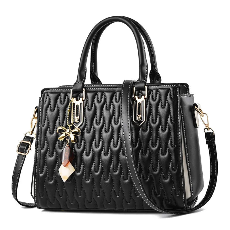 Women's large capacity polyester shoulder messenger bag in street trend style