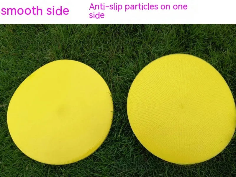 Soft TPE football landmark pad disc in bright colour for soccer training drills on grass field