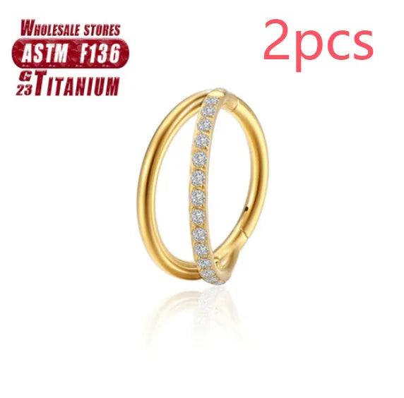F136 titanium alloy fork nose ring body jewellery in multiple colours and sizes