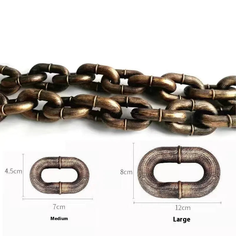PP plastic dog leash prop in bronze, antique silver, and black colour options for video production.