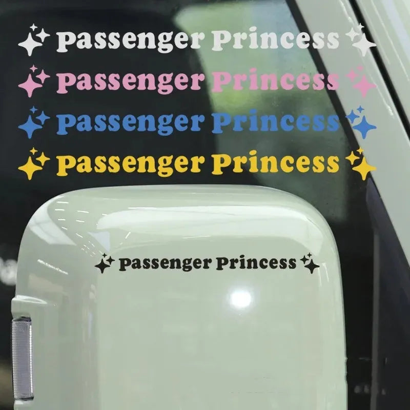 Passenger Princess rearview mirror decorative sticker measuring 12.5cm in multiple colour options