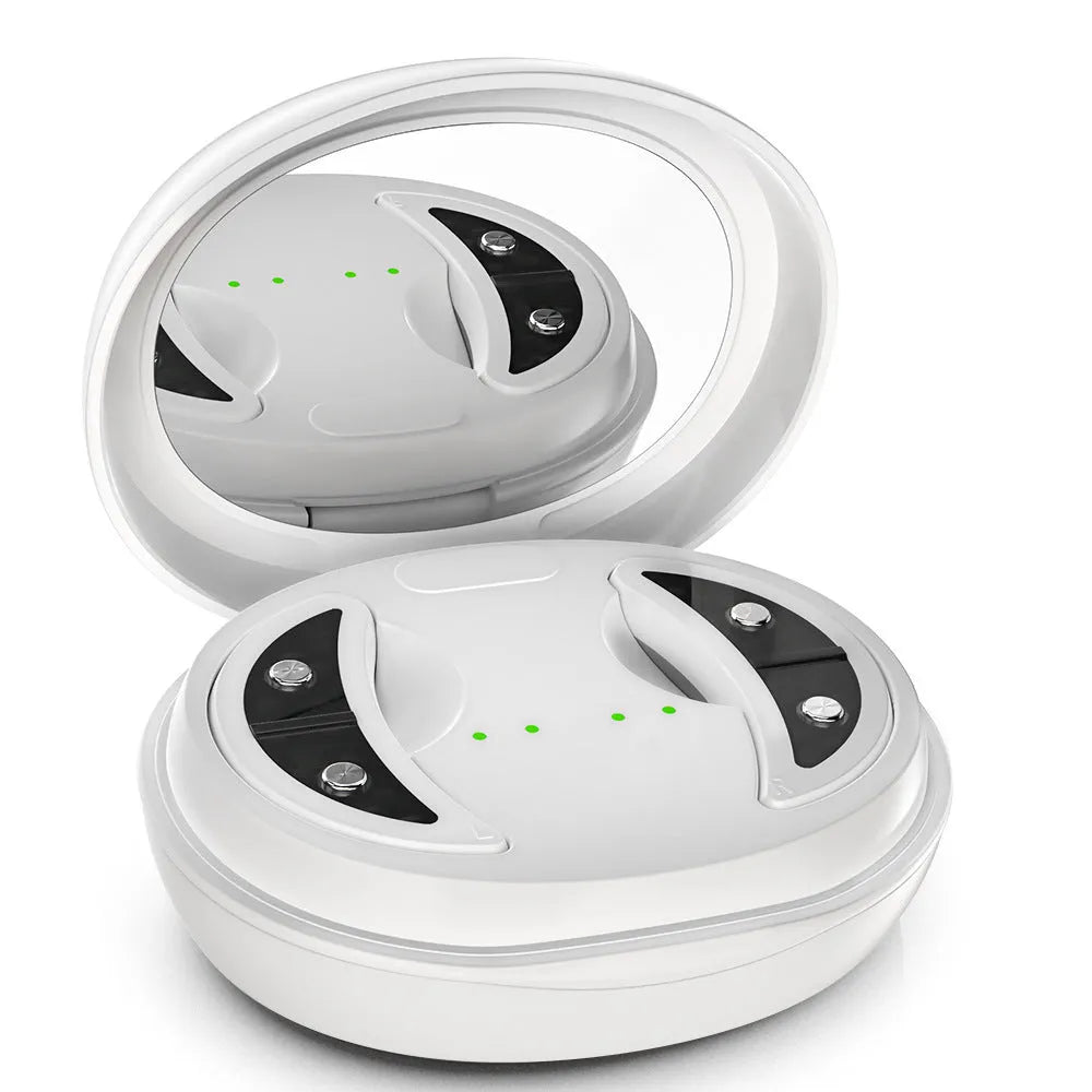 White wireless red light and EMS eye and face massager beauty device