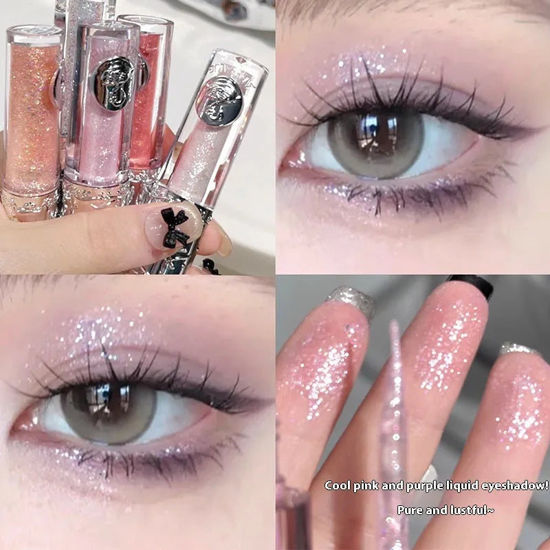 Ballet liquid eye shadow tube showing five colour options for shimmer makeup looks
