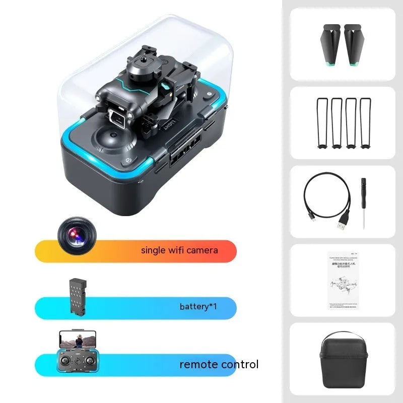Black S96 four-axis drone with obstacle avoidance and camera under 30cm size