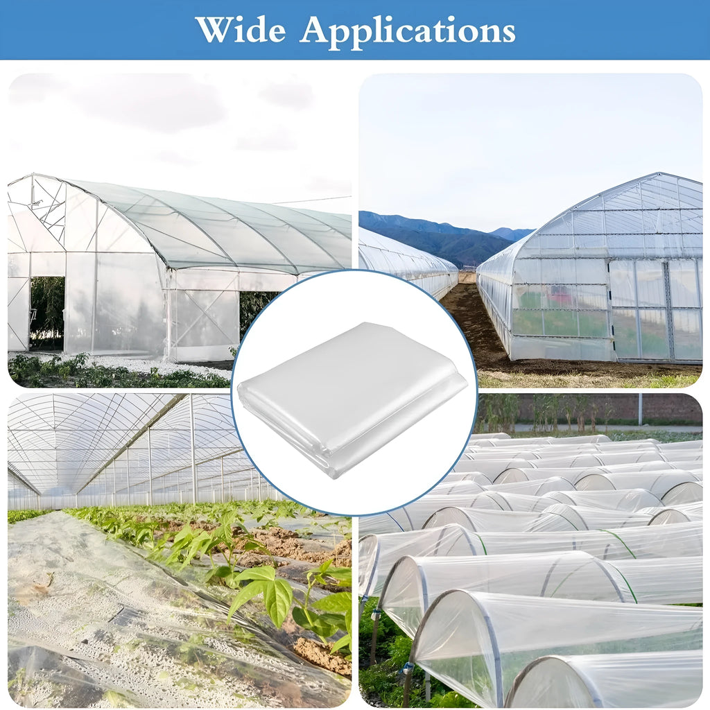4x8 metre plastic greenhouse film for vegetable cold protection in garden setting