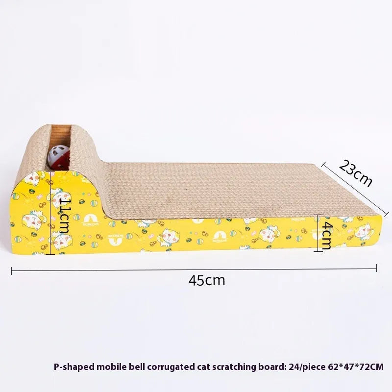 Cat scratch board with corrugated paper surface in simple style design