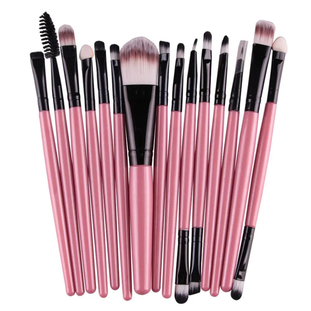 MAANGE 18 piece makeup brush set with fan-shaped brushes for contouring and blending
