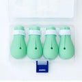 Green silicone cat anti-scratch foot covers for hand protection during pet care