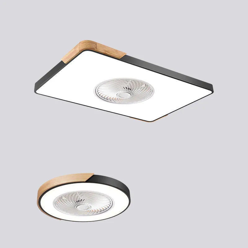 White Nordic ceiling fan lamp with integrated light fixture and remote control