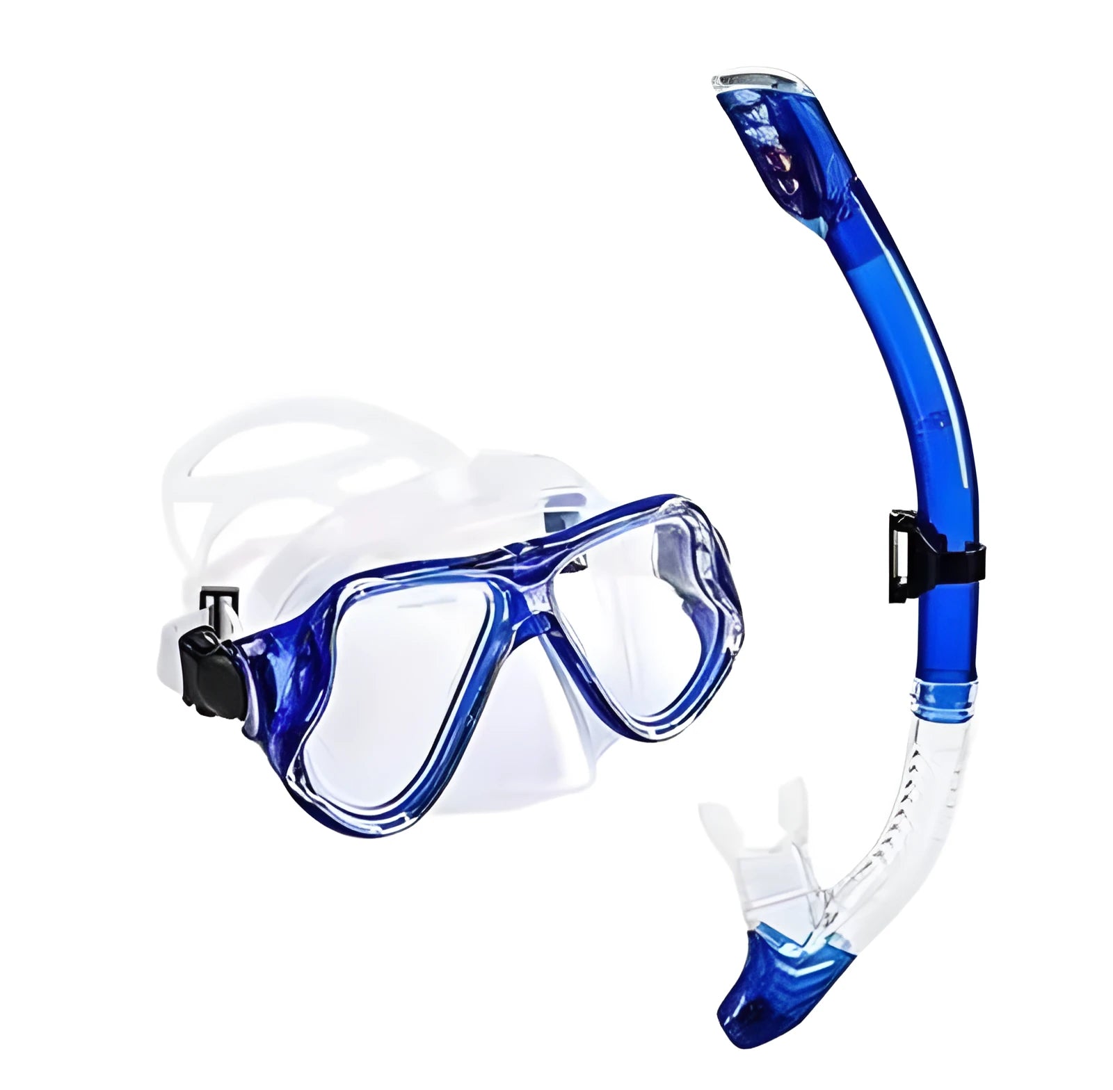 Diving mask with PC frame, anti-fog lens, silicone mouthpiece and adjustable strap in multiple colour options