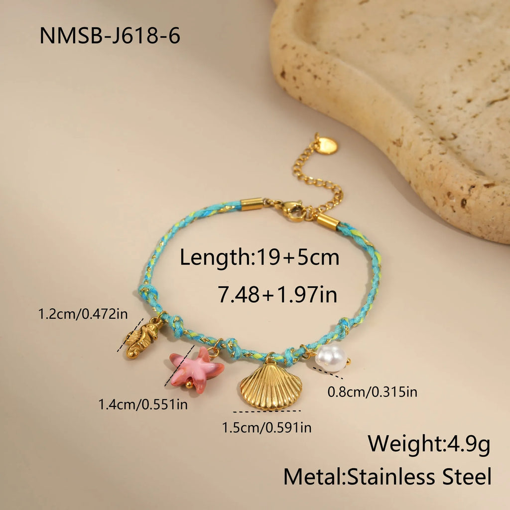 Titanium steel necklace with handmade colour braided rope and electroplated heart-shaped pendant