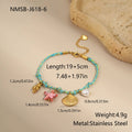 Titanium steel necklace with handmade colour braided rope and electroplated heart-shaped pendant