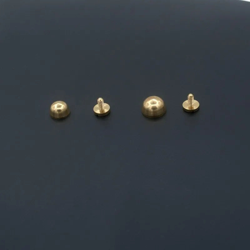 Brass decorative foot nails in 10x6mm and 12x7mm sizes for leathercraft