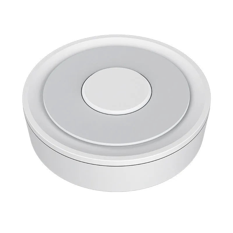 White ZigBee smart home gateway with dimensions 78mm x 78mm x 25mm