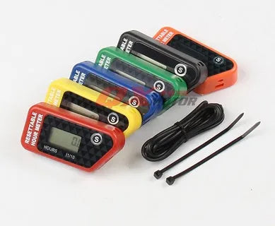 Black waterproof LCD maintenance timer for ATV motorcycle motorboat and lawn mower engines