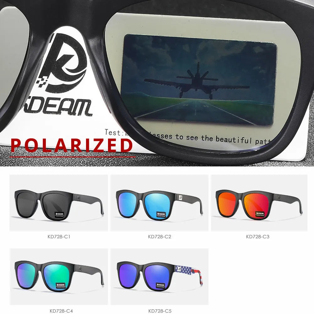 Thickened polarised sunglasses with TAC lenses and PC frame in assorted colours.