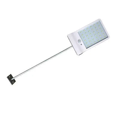 Black and white outdoor solar-powered garden lamp with IP65 waterproof rating for courtyard and balcony lighting.