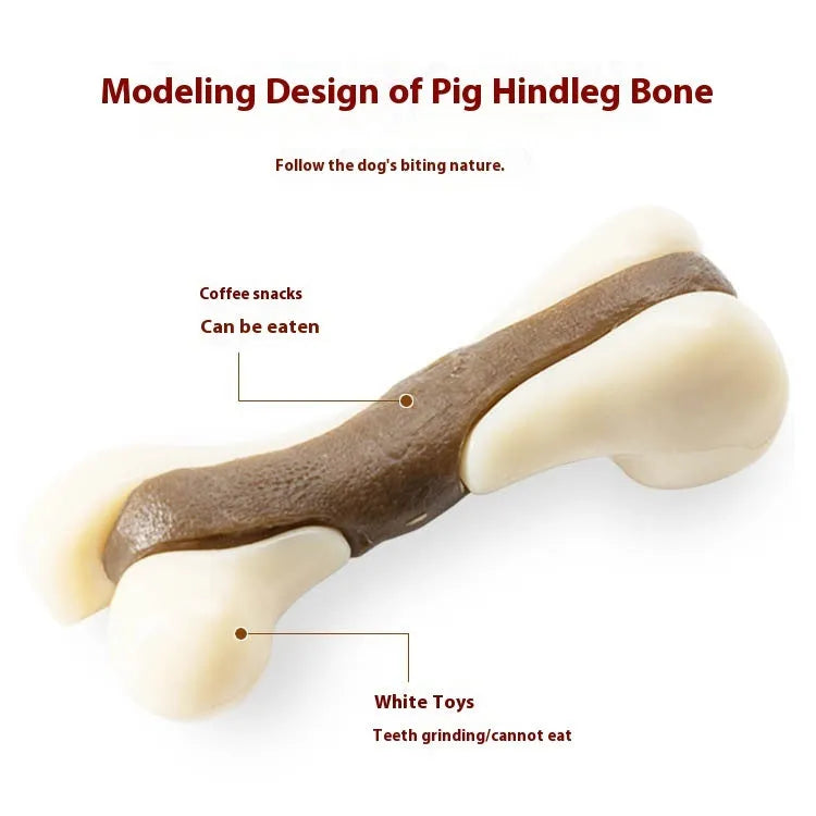 Bone shaped dog chew toy cowhide nylon grinding rod small large size options