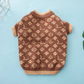 Wool knitted dog sweater in monochrome or two-tone colours for autumn and winter wear.