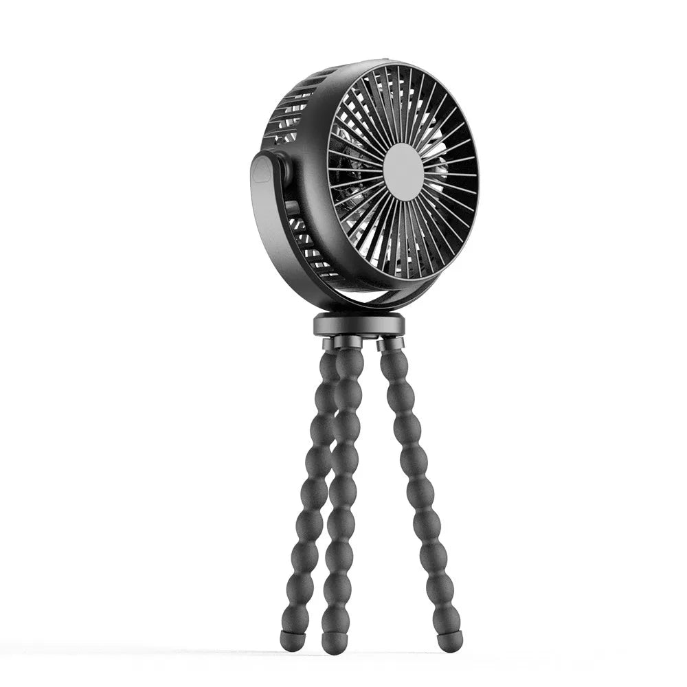HOMEFISH F2 automatic shake head handheld fan with LED light and removable bracket