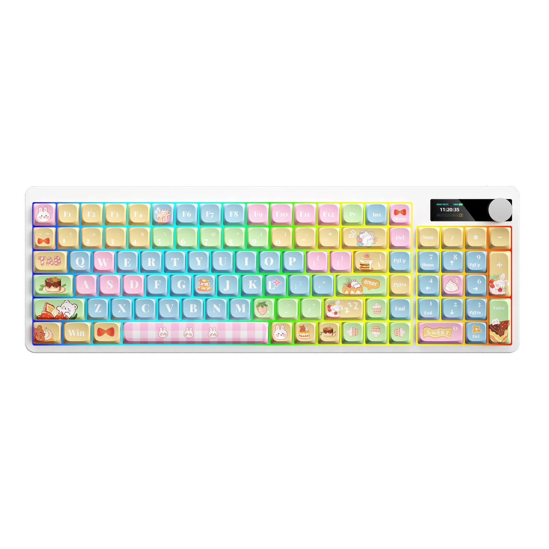 Black mechanical keyboard with RGB backlighting and full key layout for laptop use