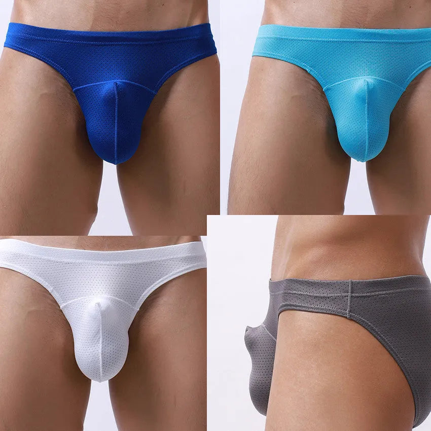 Men's transparent nylon loose fit underwear in white blue black grey sky blue colours